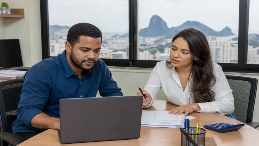 Especialista revisando documentos de dica 4: automatize o processo sempre que possível relacionados à emissão de nota fiscal.
