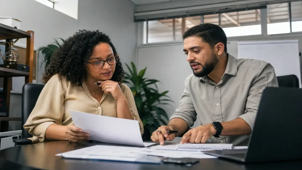 Equipe discutindo padronize checklist por ambiente para escalar com qualidade como parte da estratégia de Negócios.