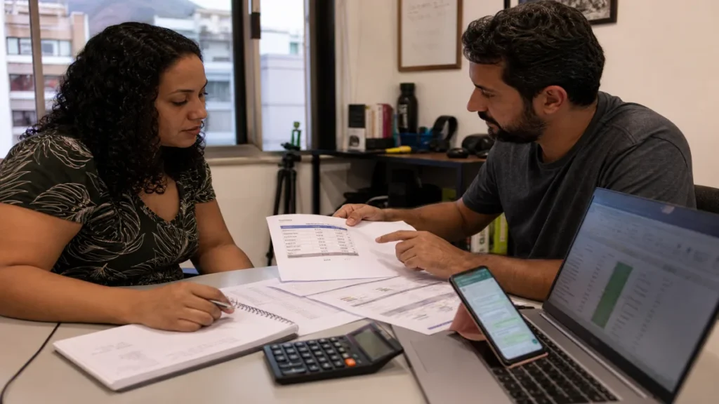 Especialista revisando documentos de venda por nicho e conteúdo útil, não por catálogo infinito relacionados à Negócios.